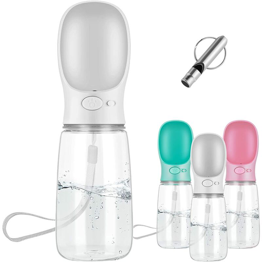 Dog Water Bottle, Portable Water Bottle for Dog, Puppy, Cat, Pet, Travel Water Drink Bottle - 350ml White