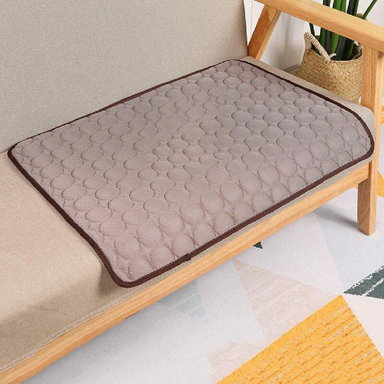 Dog Cooling Mat Summer Dog Mat Breathable Cat Blanket Cat Ice Pads Non-stick Durable Pad Pet Products (Brown 50X40cm) - Langray