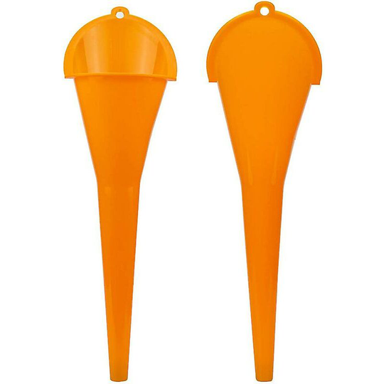 Anti-drop-down oil filter kittoning kit for a long funnel for orange plastic fuel filter in orange plastic