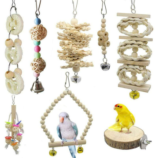 Betterlifegb - Lot of 8 chew toys for birds, birds toys parrots, parakeets, parakeets, aras