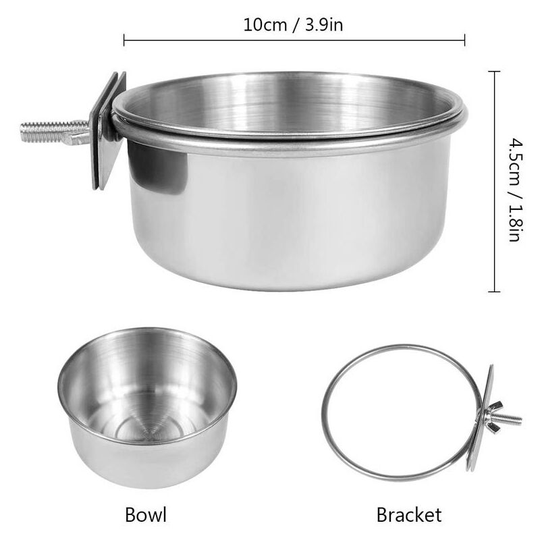 FVO - 2 Pieces Small Animals Stainless Steel Bowl(10*10*4cm)