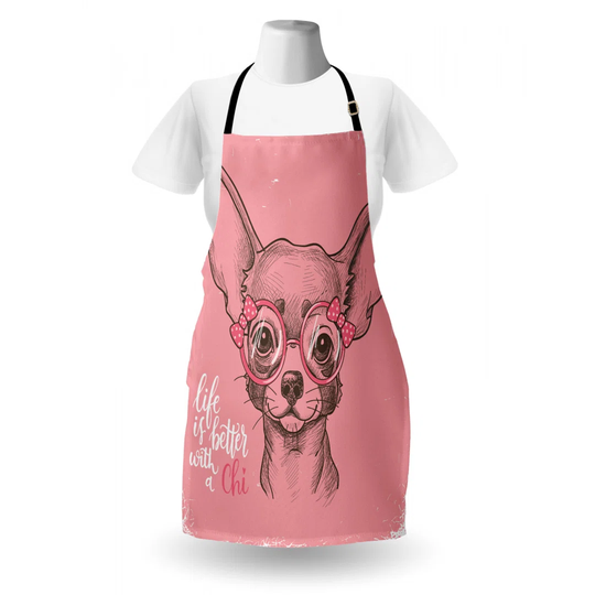 Fashion Glasses Ribbons Puppy Apron