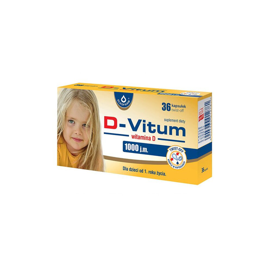D-Vitum 1000 IU, vitamin D for children after 1 year, 36 twist-off capsules