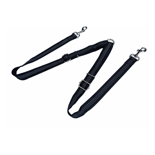 Morejieka - Double Dog Lead Coupler, No Tangle 360°Swivel Rotation 2 Dog Lead Splitter, Heavy Duty Adjustable Bungee Reflective Dual Dog Leash for