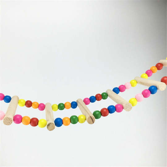 Bird Toys, Colorful Birds Toys with Bells, Bridge Ladders, Swing Perched Bird Toy, Climbing Toy, Decoration Animal Cages for Small Birds