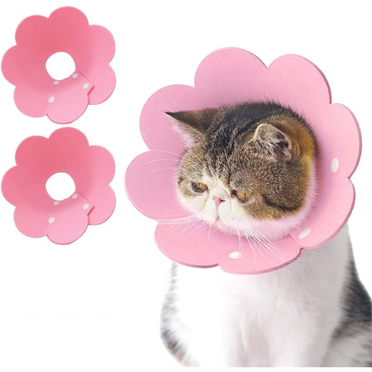2pcs Felt Cat Collar Comfortable Cat Collar Anti Licking Protection Adjustable Cat Collar Anti Bite Anti Scratching Dog Collar(pink)