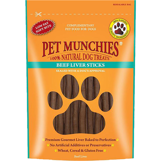 100% Natural Beef Liver Sticks Puppy Treats (90g) (May Vary) - May Vary - Pet Munchies