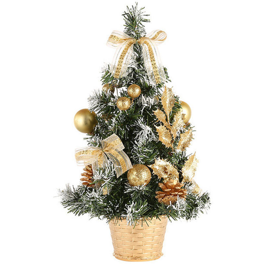 Mini Tabletop Christmas Tree Home Christmas Small Desktop Decoration Party Ornament Family Christmas Gift,Gold,40cm - Gold,40cm