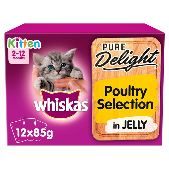Whiskas Kitten Pure Delight Poultry Selection in Jelly - Saver Pack: 24 x 85g