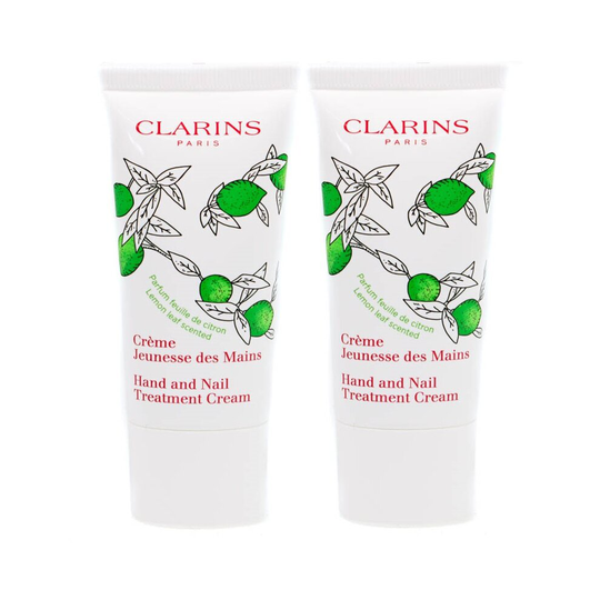Clarins Hand & Nail Treatment Cream 2 x 30ml - Lemon Leaf Scented