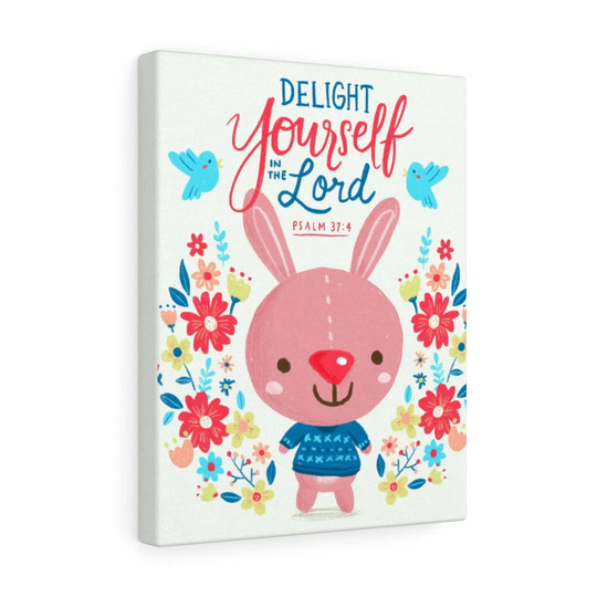 Delight Yourself Psalm 37:4 - Wrapped Canvas Typography