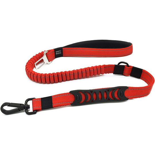 Dog Leash Anti Traction Car Safety Leash Small Medium Large Nylon Reflective Solid (110CM Red)