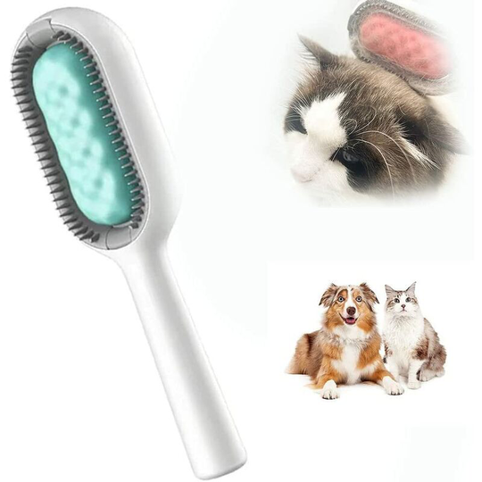 Cat Brush for Long Hair, 4 in 1 Universal Cat Silicone Brush, Ultra Soft Silicone Washable Pet Brush, Reusable Magic Clean Brush, Green, Long Hair