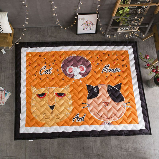 Thick Kid's Rug Crawling Mat Game Non-slip Baby Play Mat Kid's Room Decoration Cat and Mouse 145 * 195cm