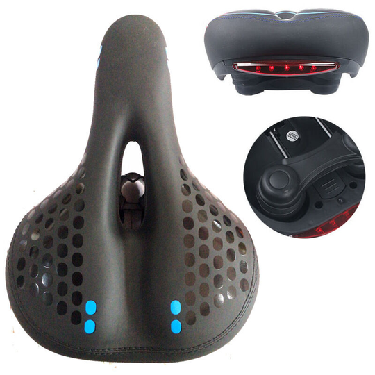 Heguyey - Bicycle saddle with rear light, comfortable bicycle saddle