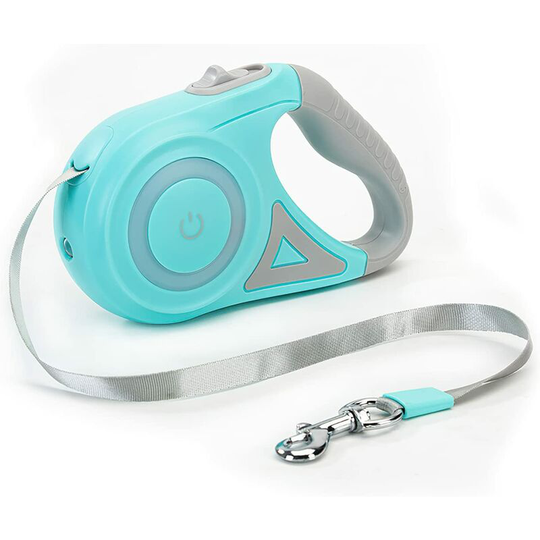Retractable Dog Leash, One Button Easy Brake And Lock Extendable Dog Leash With led Flashlight(M, Rope Length 5M, Green)