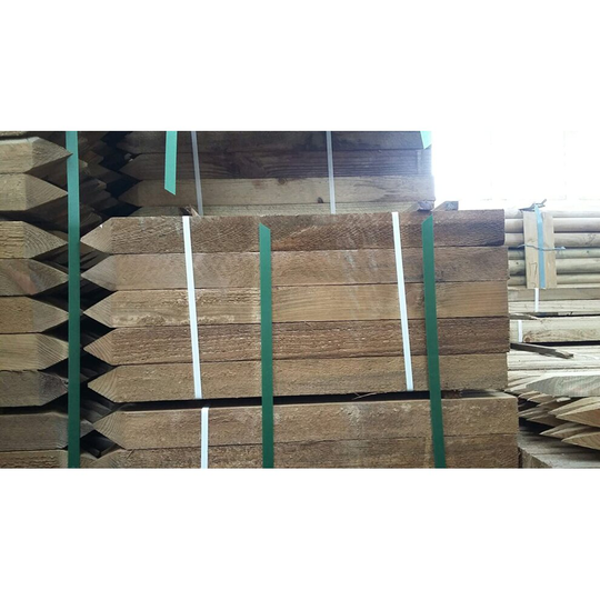 (10 Stakes) Strong Wooden Square Treated Stakes Site Markers - 60cm tall x 40mm