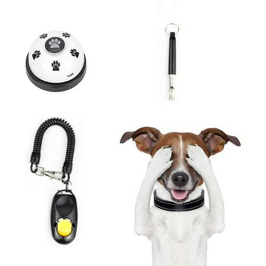 Qersta - Dog Ultrasonic Whistle and Dog Clicker, Anti Barking Reminder Dog Whistle with Lanyard, Adjustable Frequencies, Professional Dog Education