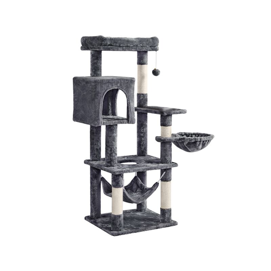 51.5' Cat Tree, Cat Play Center for Medium Cat,Dark Grey - dark gray - Yaheetech