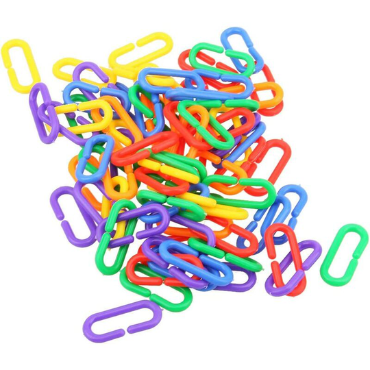 100pcs Parrot C-clips Hooks Chain Toy C-links Sugar Glider Rat Bird Toy Plastic