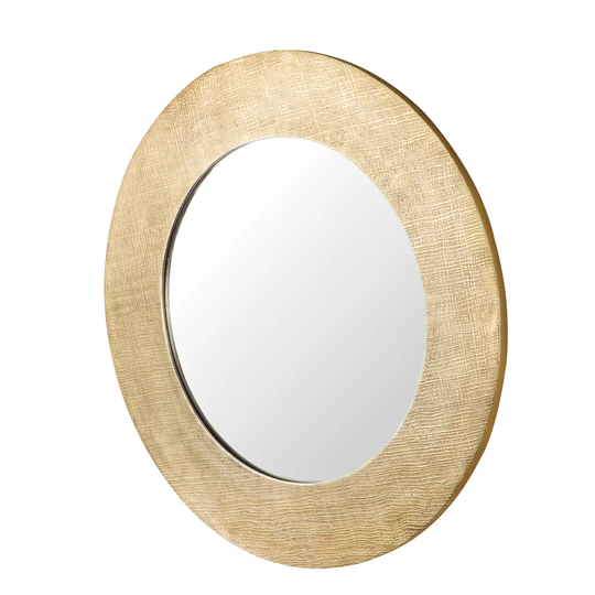 Round Metal Framed Wall Mounted Accent Mirror in Copper