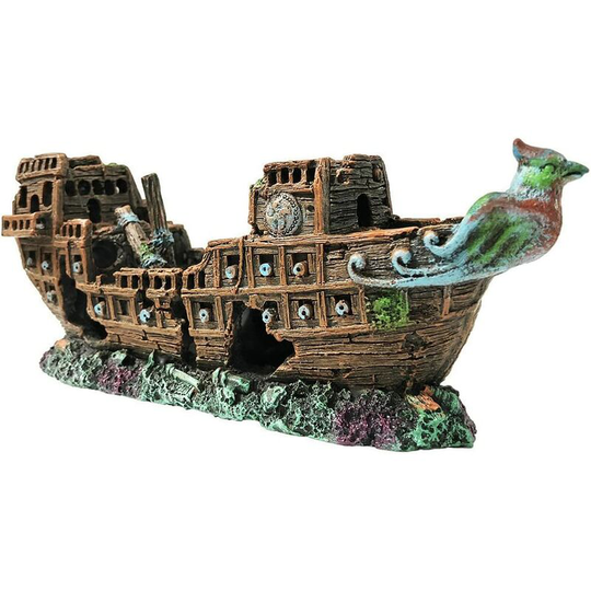 Perle Rare - Pirate ship wreck aquarium decoration Made of resin Eco-friendly Freshwater and saltwater aquarium accessory