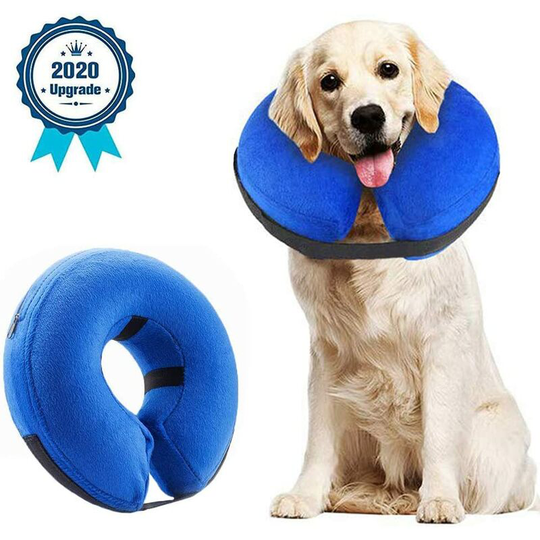 Dog Protective Collar Inflatable Dog Collar Protective Collar Pet Collars Comfortable Adjustable Protective Collar with Velcro (40 * 40 cm)