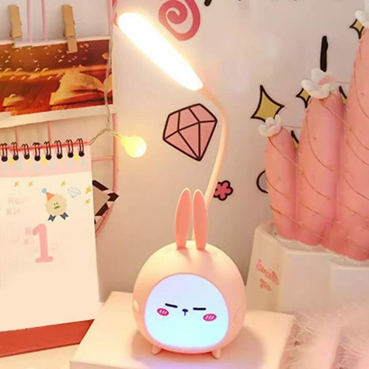 Thsinde - Portable led Desk Lamp with Night Light Cute Bunny Foldable usb Charge Reading Light for Bedroom Kids Bedside Study (Pink Rabbit)
