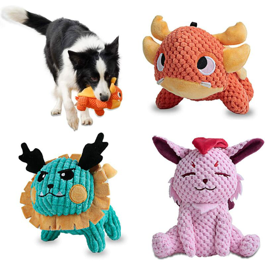 Latest Squeaky Plush Dog Toys Pack, Durable Plush Chew Toys with Squeaker (3pcs)