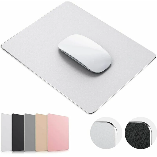 MUFF Mouse Mat Mouse Pad Gaming Aluminium Mousepad Hard Double Side Silver