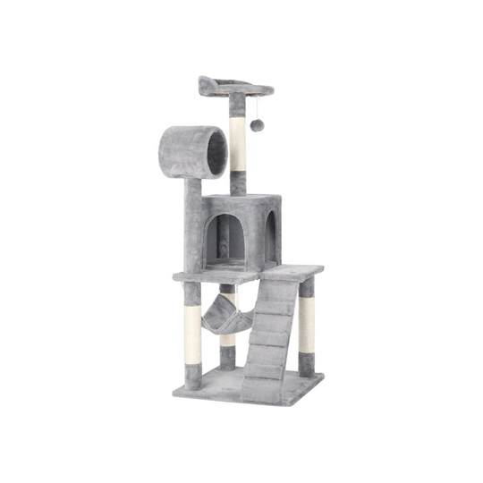 51' Cat Tree Multilevel Cat Towers, Light Grey - light gray - Yaheetech