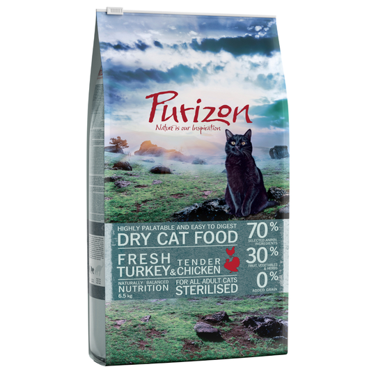 Purizon Adult Sterilised Grain-Free Turkey & Chicken - Economy Pack: 2 x 6.5kg