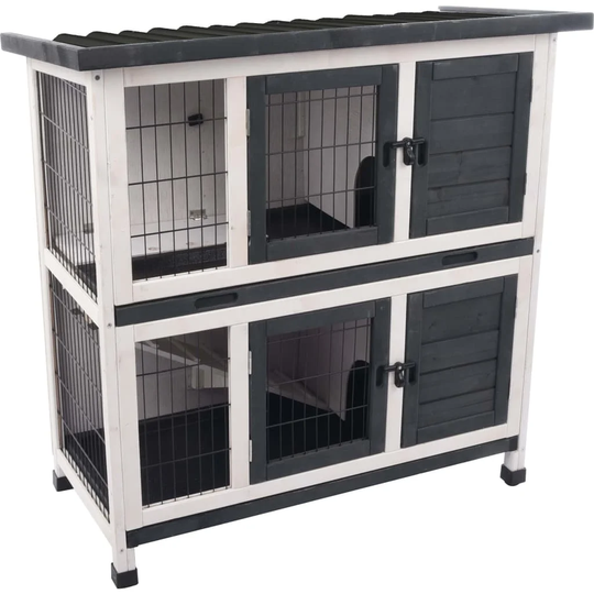 Flamingo Rabbit Hutch Combi 1 Rustic 100 x 50 x 102cm