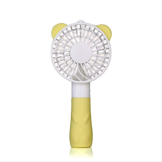 Rechargeable Mini Pocket Fan Portable usb Small Fan Creative Rabbit Handle Fan Student Air Conditioning Fan Small Cool Bear (Yellow) 197