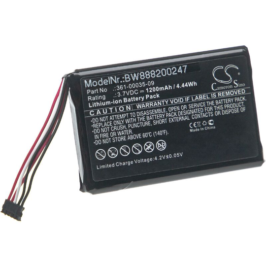 Battery Replacement for Garmin 010-11828-40, 351-00035-09, 361-00035-09 for Dog Collar Trainer (1200mAh, 3.7V, Li-Ion) - Vhbw
