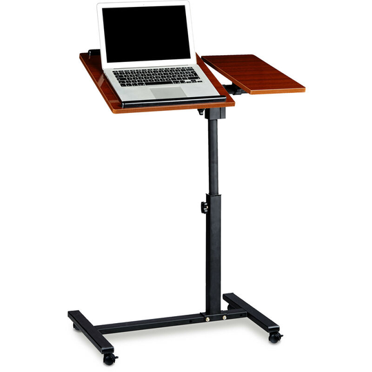 Laptop Table Height-Adjustable 95 x 60 x 40 cm Notebook Stand also for Lefties Sofa Table Side Table Laptop Desk with Wheels & Surface for Mouse with