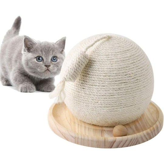 Cat Scratching Post, Cat Scratcher, Cat Cactus Scratching Post, Interactive Sisal Cat Toy with Toy Ball, Funny Anti-Scratch Round Cactus Toy for Cats