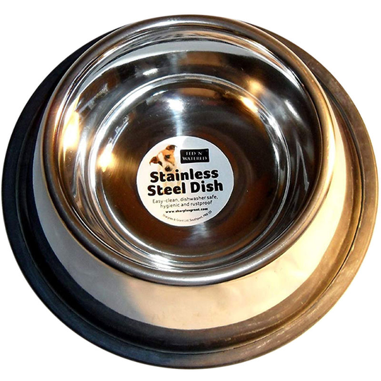 Fed N Watered Stainless Steel Cocker Spaniel Bowl (25cm) (May Vary) - May Vary