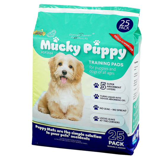 (1 Pack - 25 Pads) Dog Puppy Pet Training Pads No Leak Heavy Duty Floor Toilet Mats Wee Wee 60x45cm