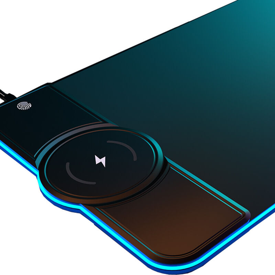 Rgb Gaming Mouse Pad, xxl 800x300x4mm Multifunctional Gaming Mouse Pad with Wireless Charger, led Mousepad with 10 Lighting Modes for Computer, pc,
