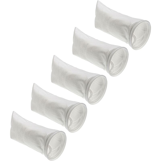 Vhbw - 5x Universal Filter Sock for Aquariums, Pools, Skimmers - Filter Bag, Polyethylene, 18 x 45 cm, 100 micrometre, White