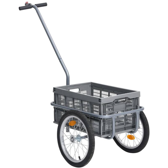 Bicycle Cargo Trailer with 50 l Foldable Transportbox Grey 150 kg Vidaxl Grey