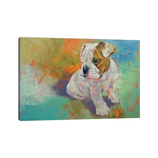 Bulldog Puppy by Michael Creese - Wrapped Canvas Art Prints