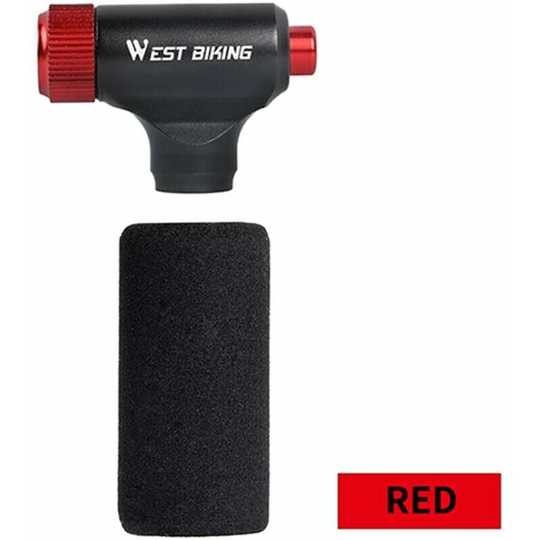 Aluminum Co2 Mini Bicycle Pump High Pressure Pneumatic Air Pump Manually, Black And Red