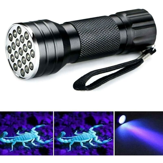 Led Uv Black Light Torch - Uv Black Light Torch - Ultraviolet Lamp With 21x Leds - Energy Efficiency Class: a - High illumination area