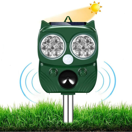 Hiasdfls - Ultrasonic Cat Repellent, Dog Repellent, Solar Charged, usb Charging Prevent Dogs and Cats, Birds, for Gardens, Fields, Nurseries,
