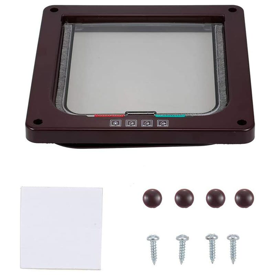 Pet Entry,Cat Door Pet Entry Safe Ferromagnetic Pet Flap Door 4 Ways Locking Automatically Close for Kitty Small Dogs