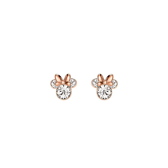 Minnie Mouse Stone Set Silver and Rose Gold Earrings EF00469PAPRL.PH, one size