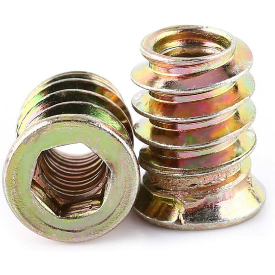 Tinor - Pack of 20pcs M6 Zinc Alloy Threaded Hex Nut, Zinc Alloy Insert Nuts Assortment (M6*25mm)
