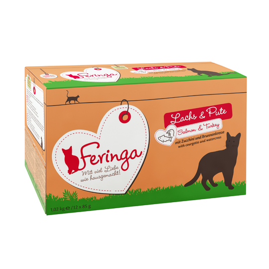 Feringa Classic Meat Menu Pouches 12 x 85g - Salmon & Turkey with Courgette